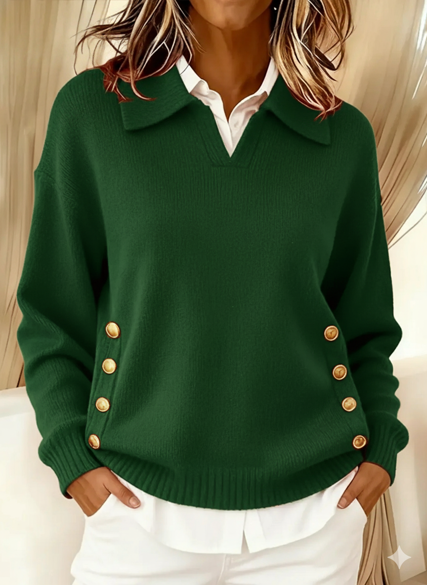 Vynette | Pull Col en V à Col Polo