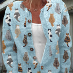 Charlotte | Cardigan Douillet à Imprimé Chat
