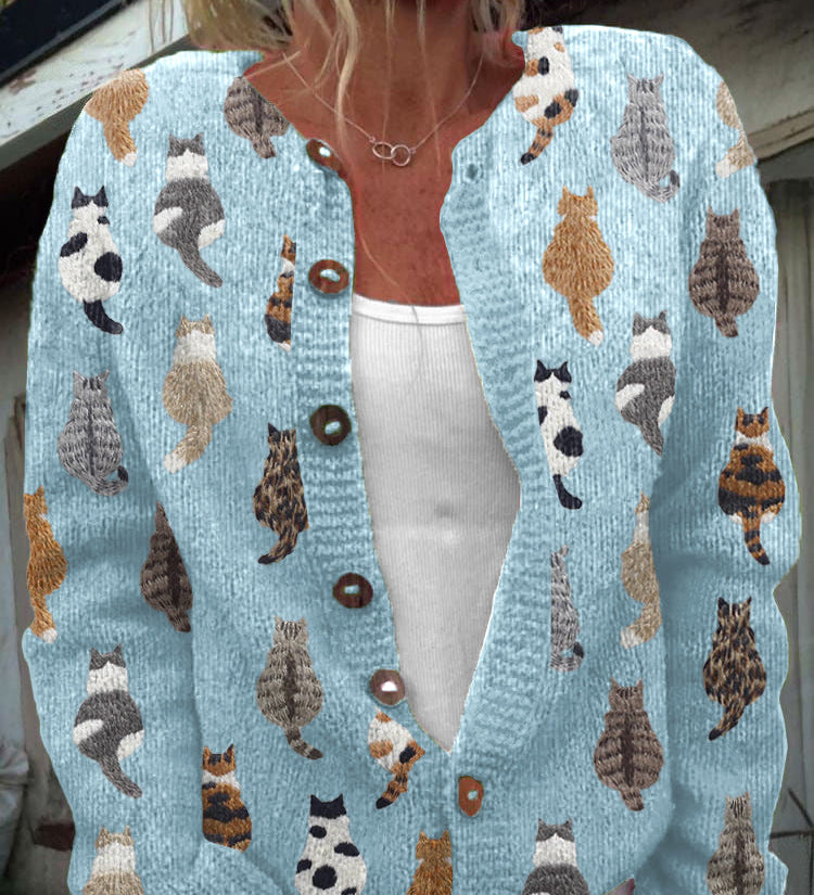 Charlotte | Cardigan Douillet à Imprimé Chat