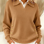 Vynette | Pull Col en V à Col Polo