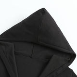 Cardigan Noir à Capuche et Boutons