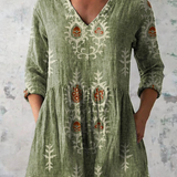 Blanche | Blouse Longue a Imprime Graphique