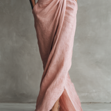 Chloé – Robe Maxi en Lin Rose Col V