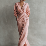 Chloé – Robe Maxi en Lin Rose Col V