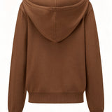 Cardigan Marron Café à Capuche et Boutons