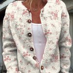Evanthea | Cardigan Tricoté Fleuri Vintage