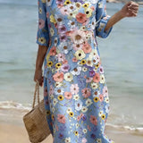 Fanny – Robe d'Été Florale Col Carré