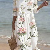 Laura – Robe d'Été Florale Évasée