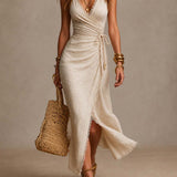 Margaux | Robe midi froncée