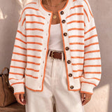 Mabel | Cardigan Tricoté Rayé pour Femme