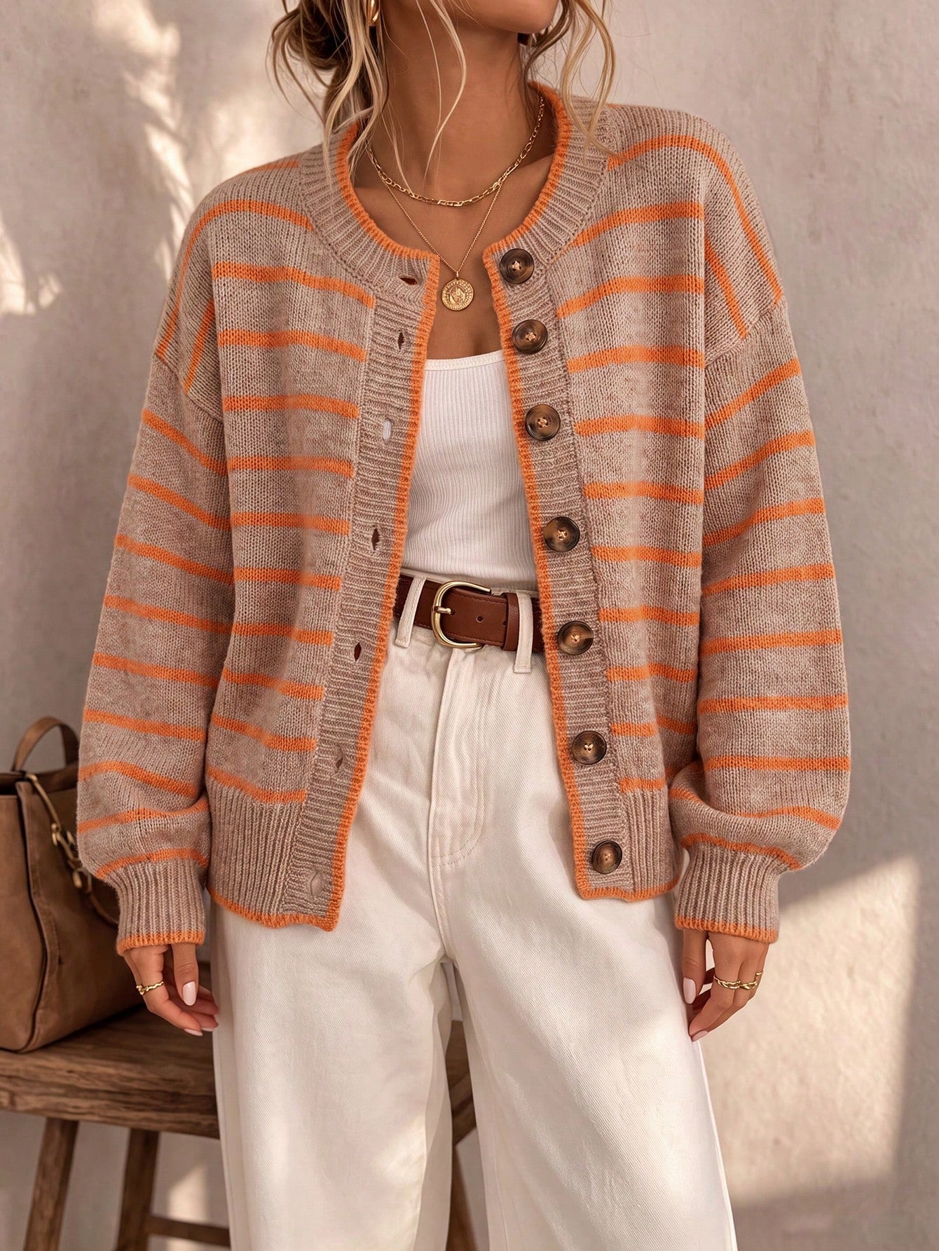 Mabel | Cardigan Tricoté Rayé pour Femme
