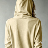 Cardigan Abricot à Capuche et Boutons