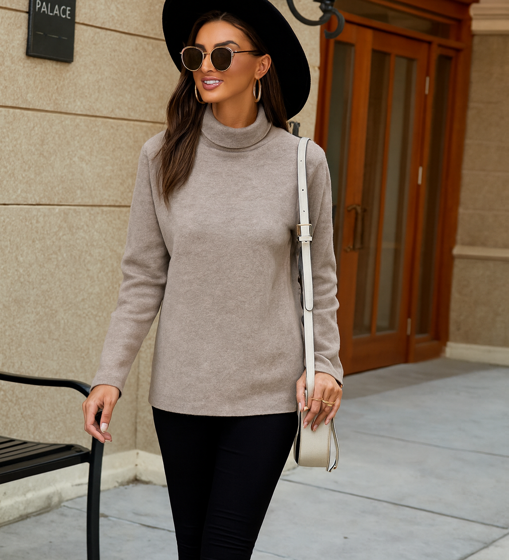 Lea | Pull Torsade a Col Roule pour Femme
