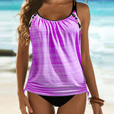 Eugénie - Tankini uni à imprimé léopard