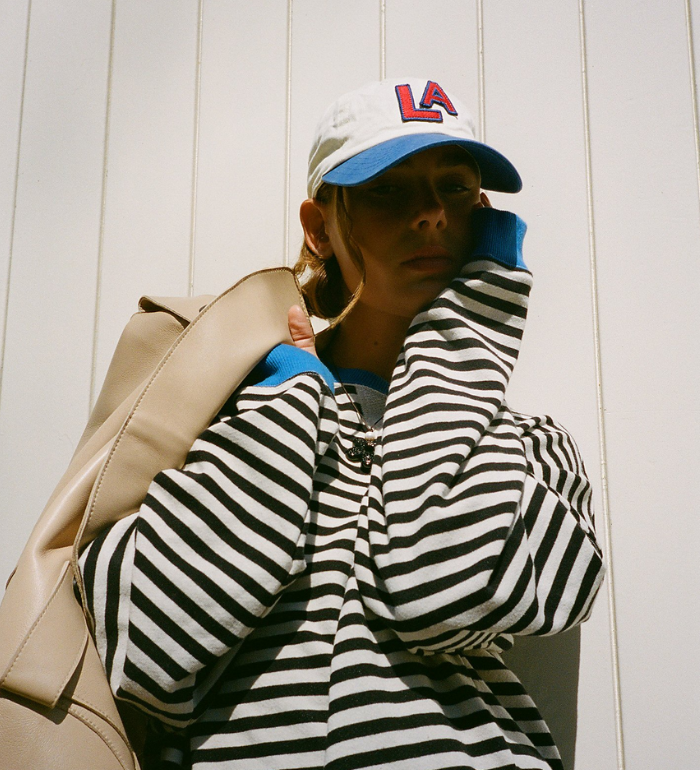 Dorothee | Pull Oversize Raye a Manches Chauve-Souris