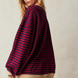 Dorothee | Pull Oversize Raye a Manches Chauve-Souris