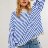 Dorothee | Pull Oversize Raye a Manches Chauve-Souris