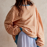 Dorothee | Pull Oversize Raye a Manches Chauve-Souris