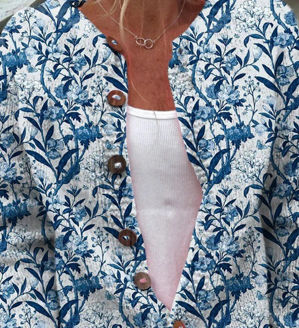 Tiverly | Cardigan Fleuri Vintage Boutonné
