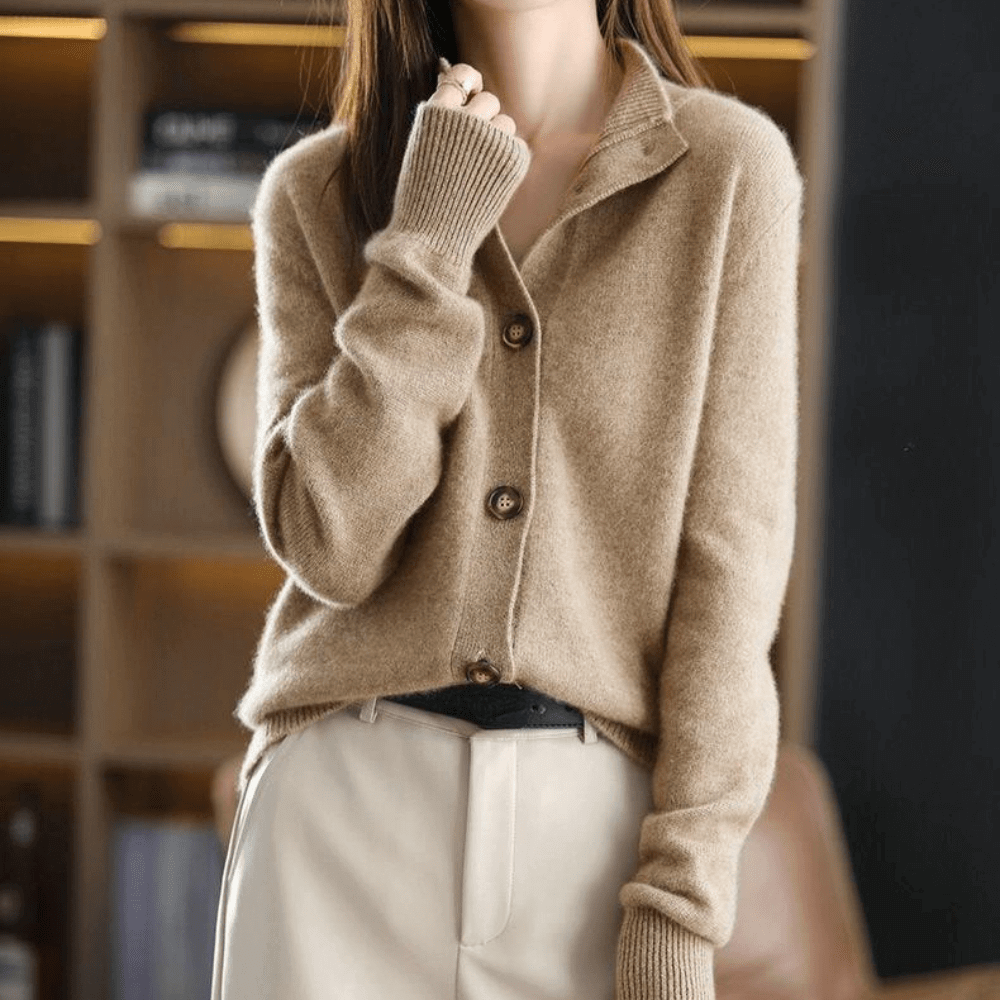 Élodie | Cardigan en Maille Élégant à Col Ouvert pour Femme