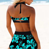 Zoé - Maillot de bain fleuri taille haute