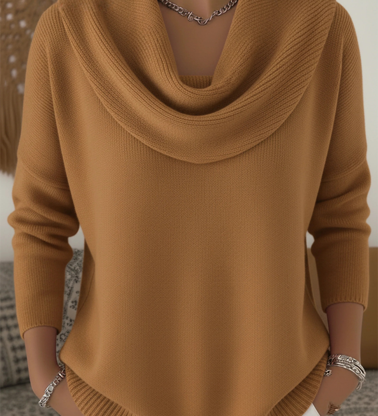 Heloise | Pull Col Chale en Laine Merinos