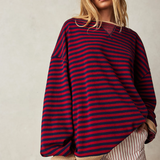 Dorothee | Pull Oversize Raye a Manches Chauve-Souris