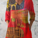 Sylvie | Blouse Longue a Imprime Graphique