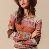 Raphaelle | Pull Raye a Manches Longues