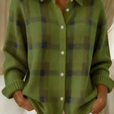 Annette | Cardigan à Carreaux Boutonné
