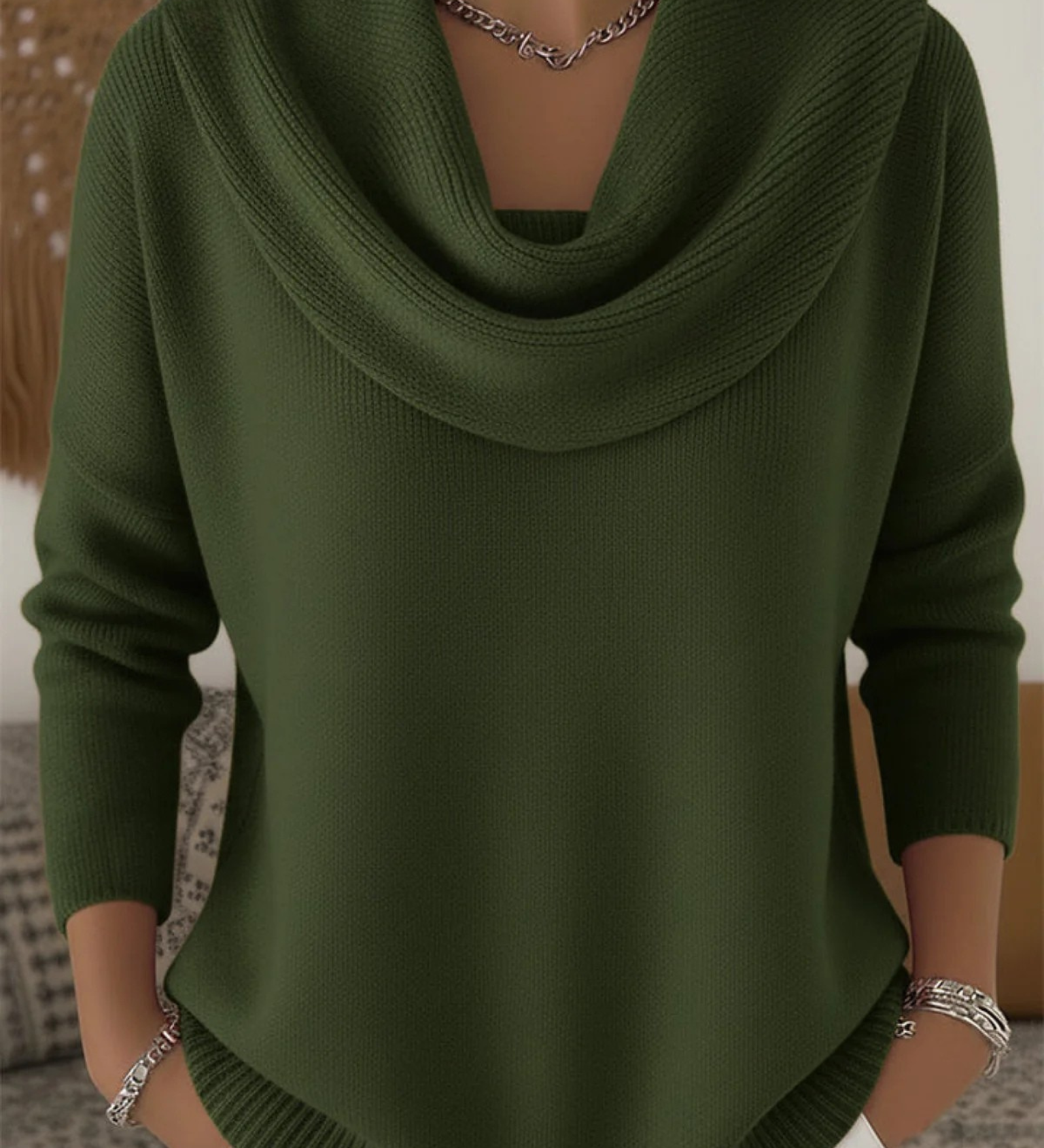 Heloise | Pull Col Chale en Laine Merinos