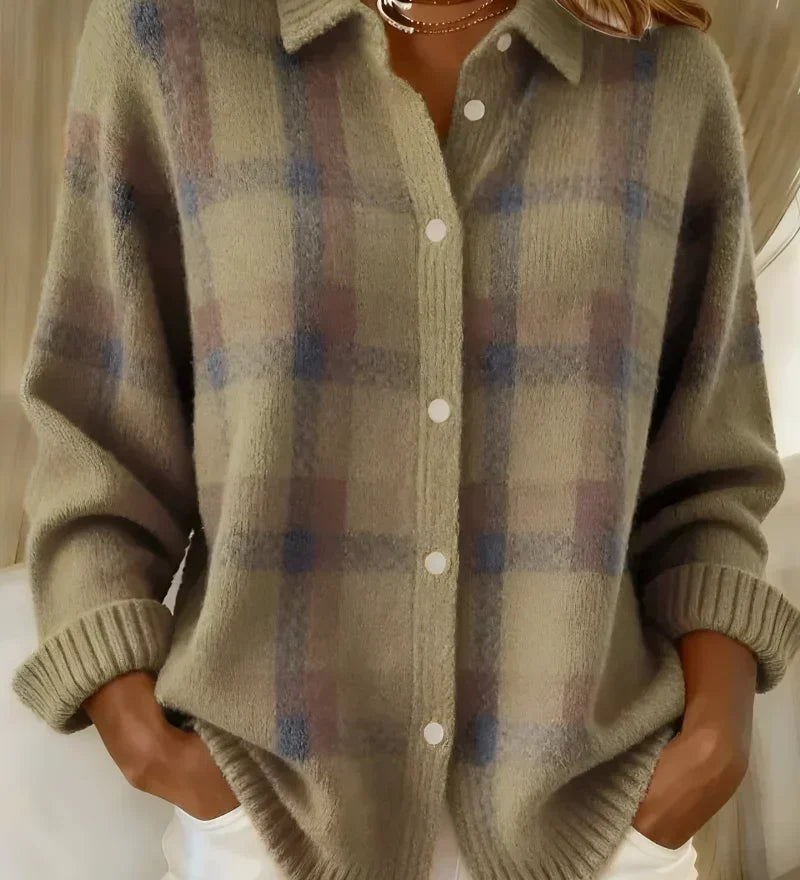 Antoinette | Cardigan à Carreaux Douillet