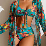 Geneviève - Bikini avec jupe fleurie