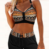 Laure - Bikini géométrique taille haute