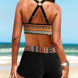 Laure - Bikini géométrique taille haute
