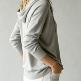 Cardigan Gris Clair à Capuche et Boutons