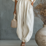 Victoire – Robe Maxi en Lin Blanc Cassé Épaule Dénudée