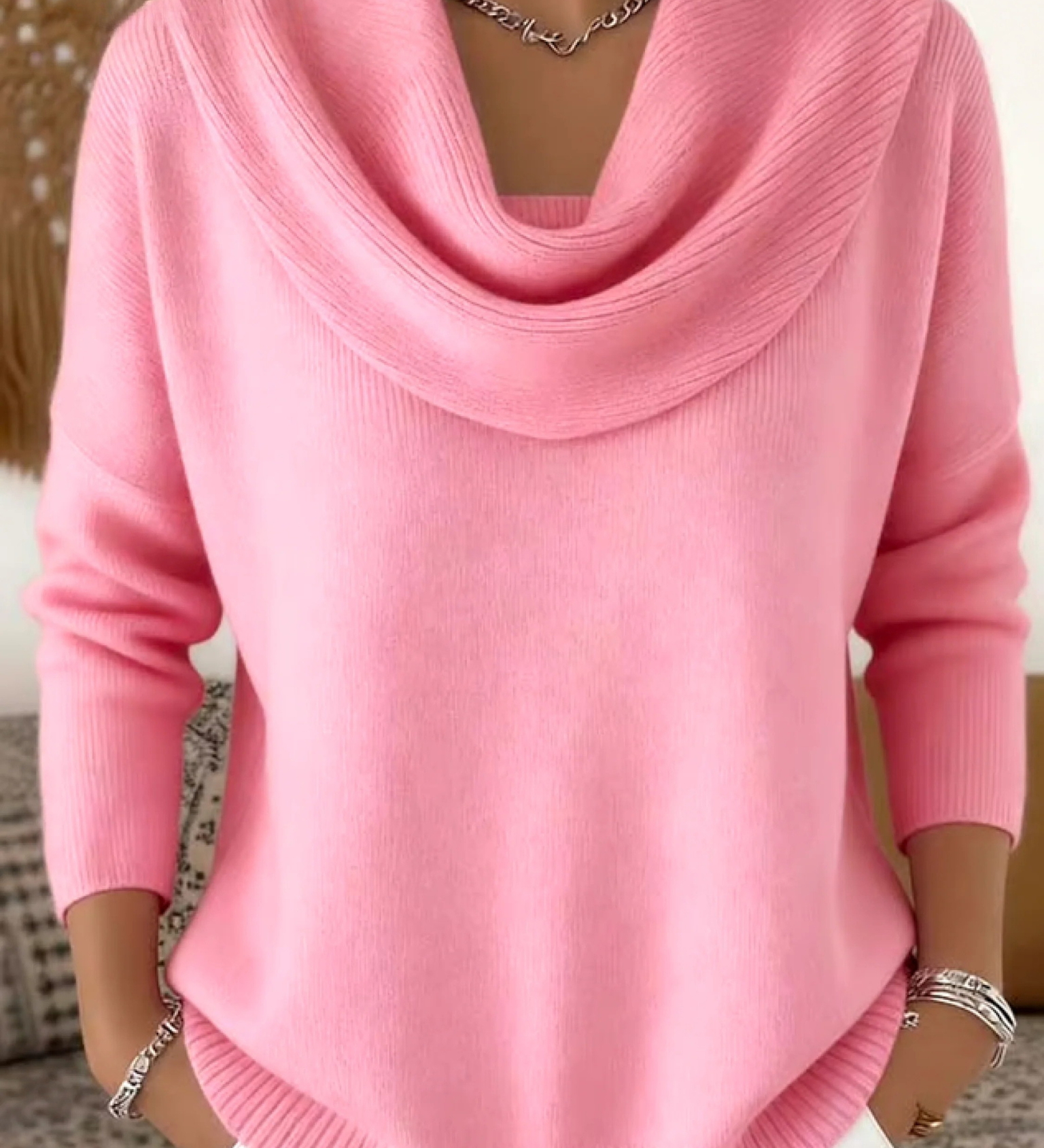 Heloise | Pull Col Chale en Laine Merinos