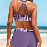 Véronique - Bikini côtelé taille haute