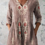 Blanche | Blouse Longue a Imprime Graphique