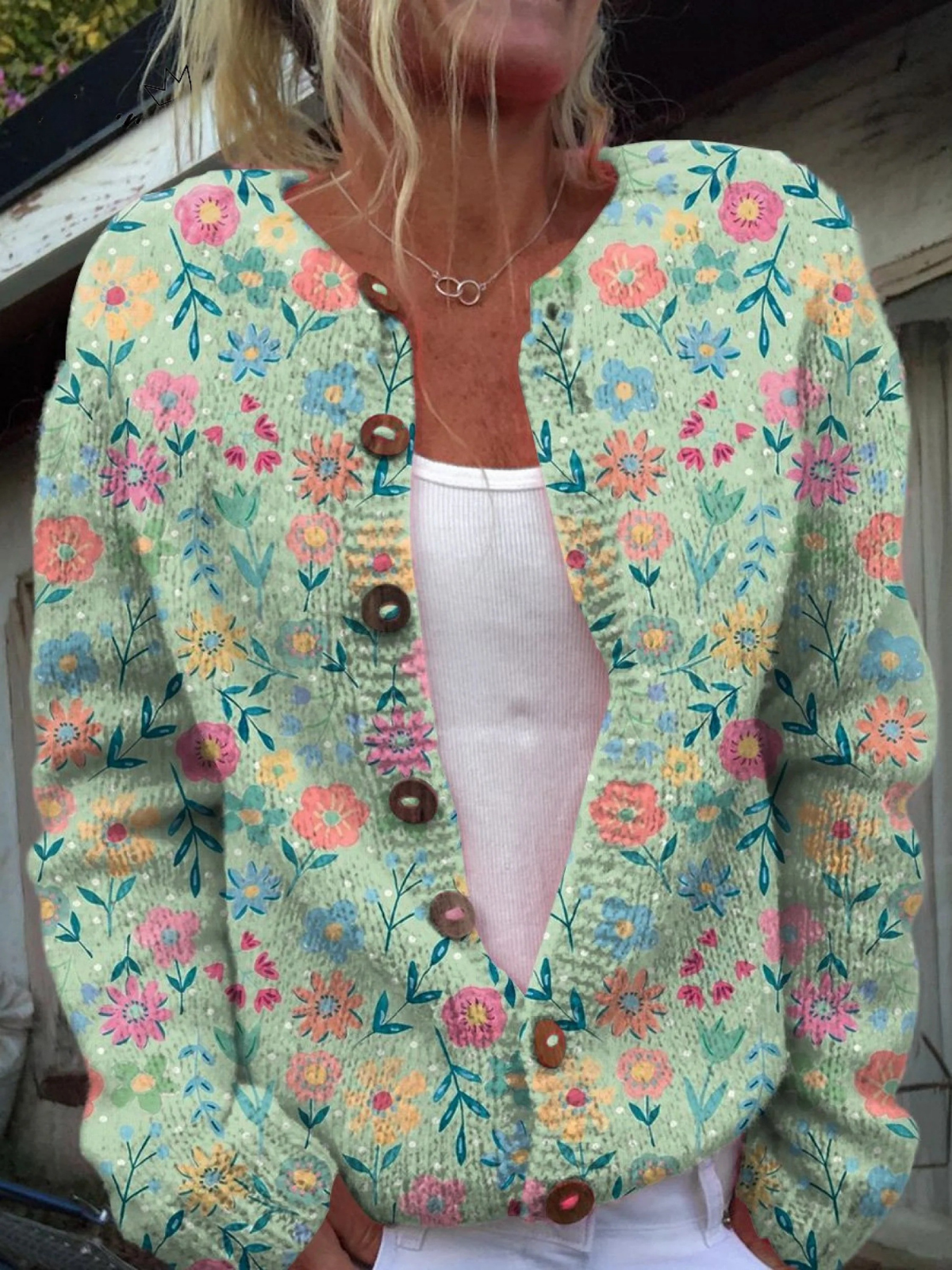 Foxfield | Cardigan Fleuri Vintage pour Femme