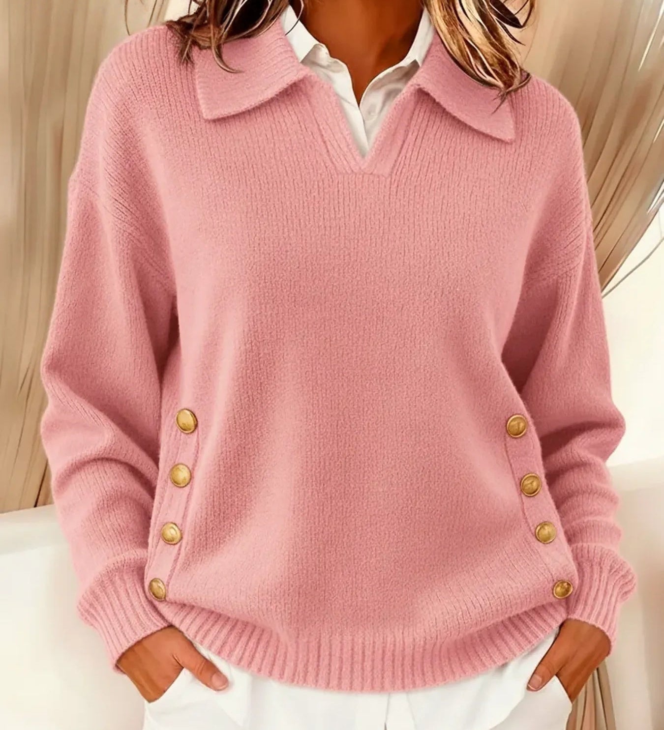 Vynette | Pull Col en V à Col Polo