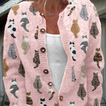 Charlotte | Cardigan Douillet à Imprimé Chat