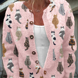 Charlotte | Cardigan Douillet à Imprimé Chat