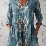 Blanche | Blouse Longue a Imprime Graphique