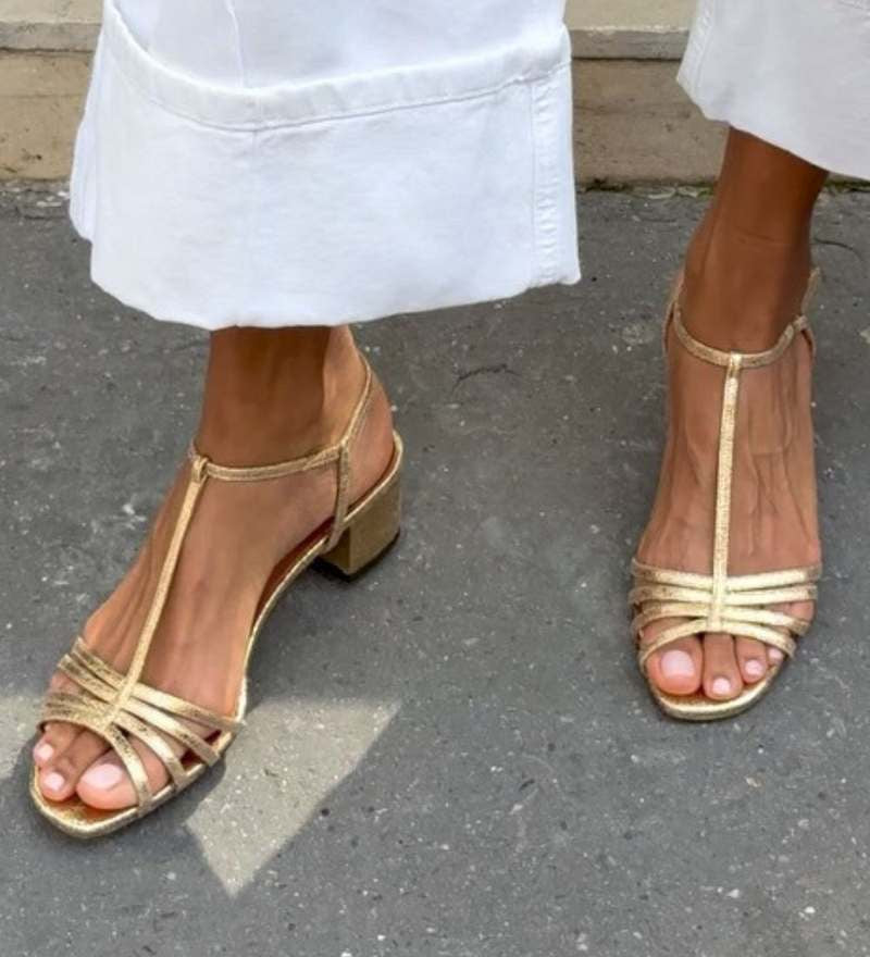 Alix - Sandales Dorees du Quotidien