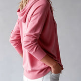Cardigan Rose à Capuche et Boutons