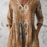 Blanche | Blouse Longue a Imprime Graphique