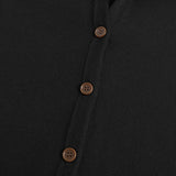 Cardigan Noir à Capuche et Boutons
