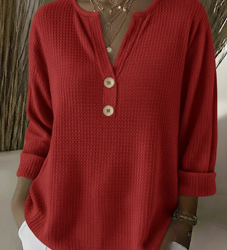 Lucinda | Haut Henley Boutonné